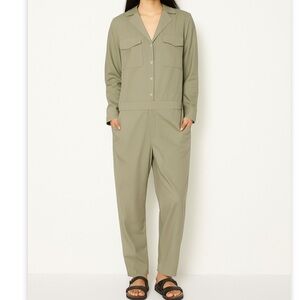 EQUIPMENT Femme Long Sleeve Casual Jumpsuit Olive Green Medium $550 Retail
